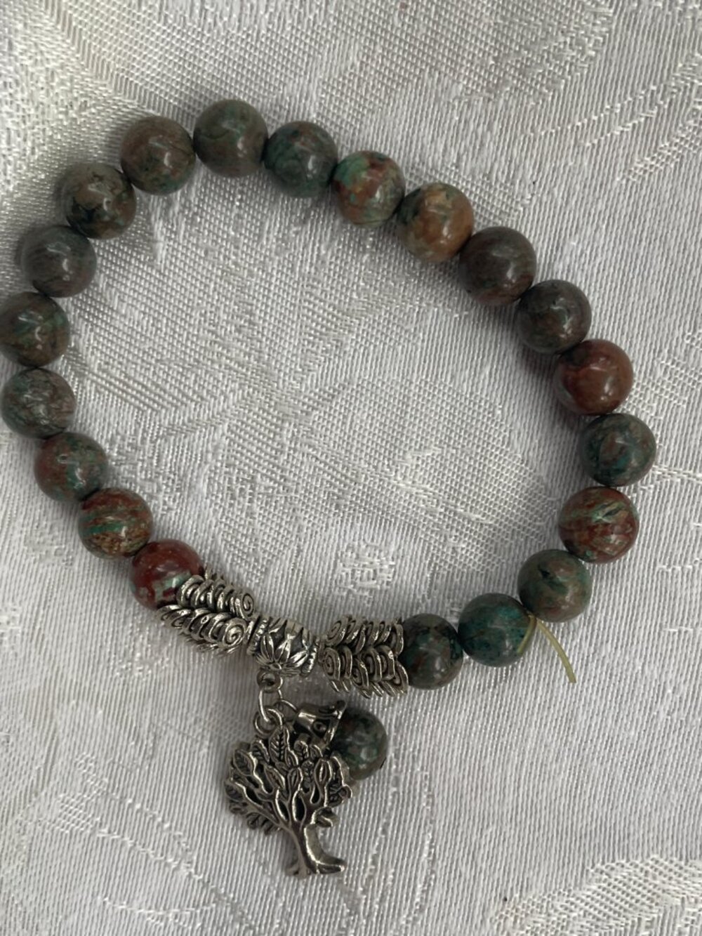 Dragon Blood Jasper beaded stretch bracelet Tree of Life 20g - Picture 2 of 2